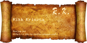 Rikk Kriszta névjegykártya